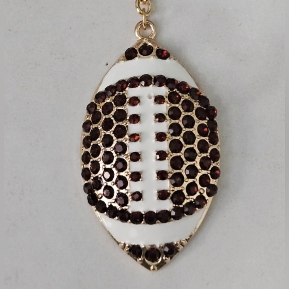 Football Theme Bag Charm/Keychain with Bling Jersey & Helmet Charms- NWOT - Picture 2 of 5